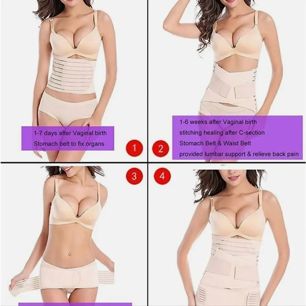 Chongerfei 3 in 1 Postpartum Support Recovery Belly Wrap Waist/Pelvis Belt Body